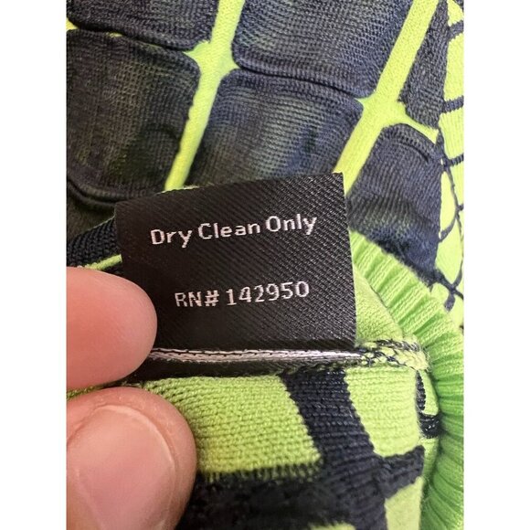 Rondina NY Knit Cardigan Size Large Green Blue Long Sleeve Crew Neck Button Up - Picture 10 of 10